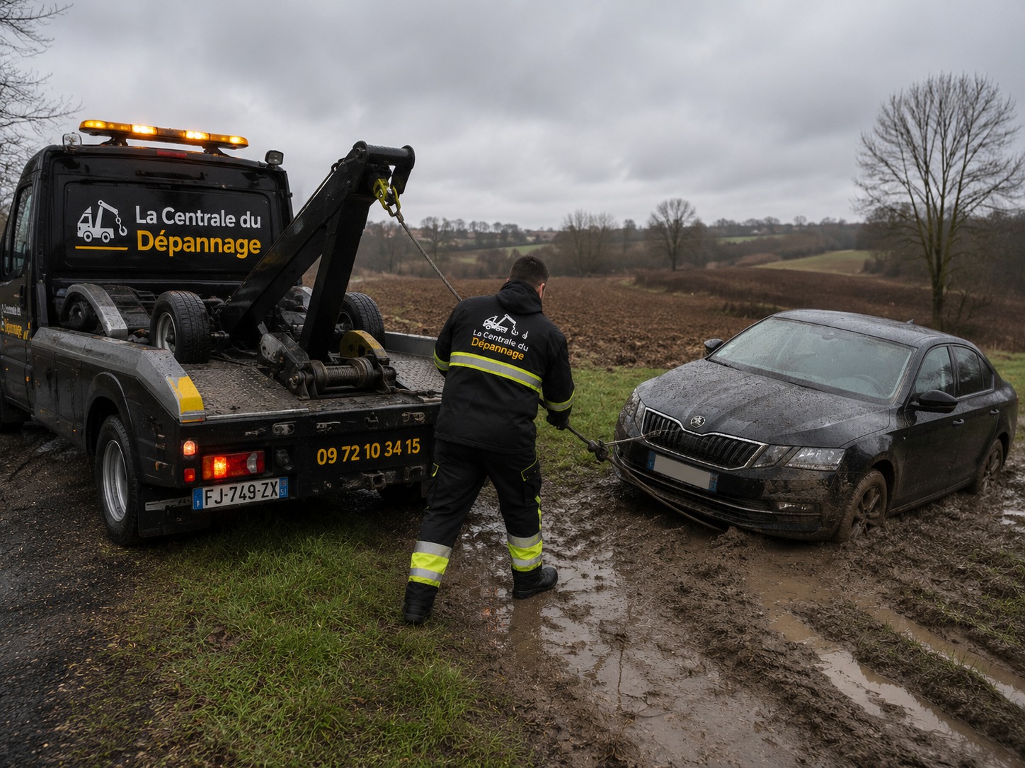 Désembourbage sortie de route